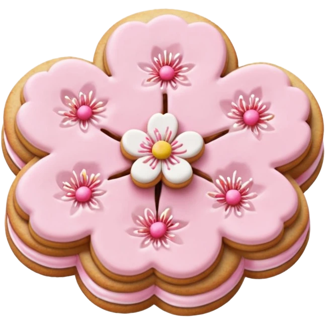 Cherry blossom shaped of a cookie emoji