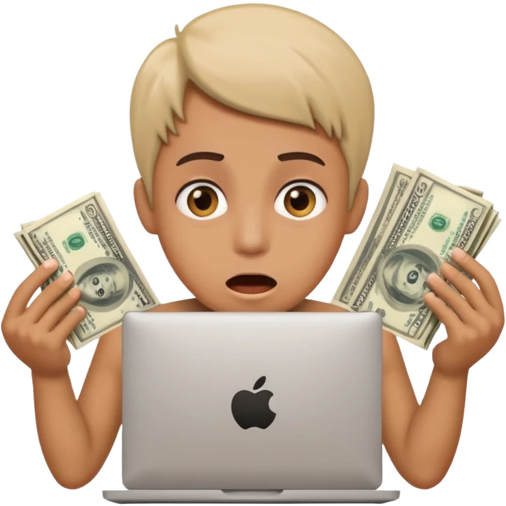 Scammer hacking money emoji