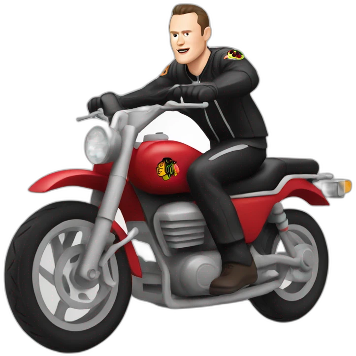 Jonathan Toews riding a motorcycle emoji