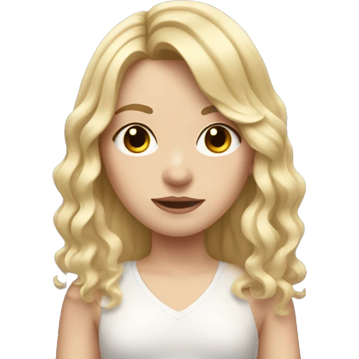 pale gym girl with wavy blond hair and curtain bangs emoji