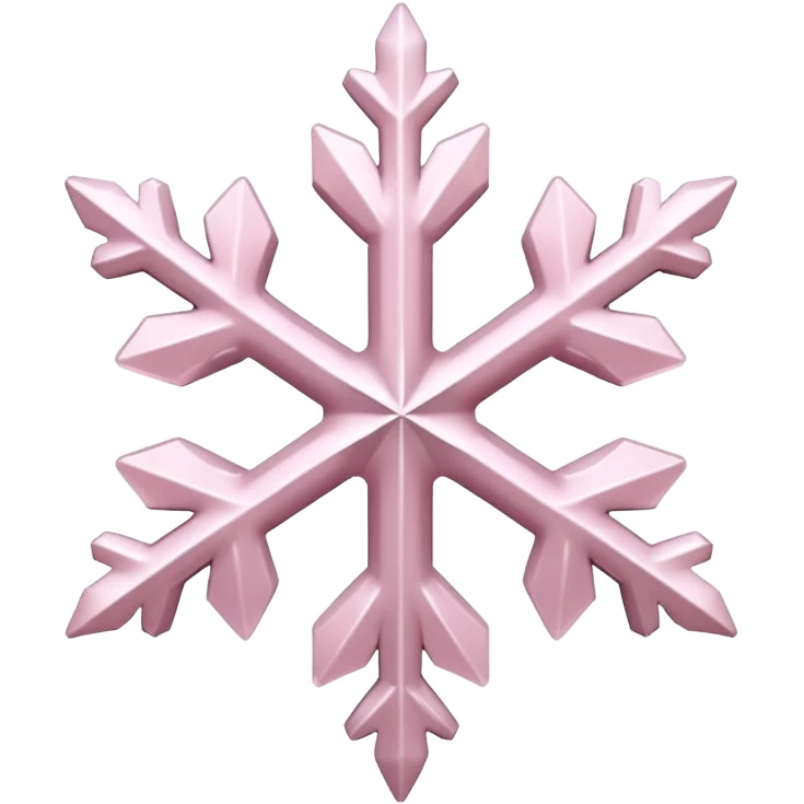 snow flake pale pink 3d glass texture emoji