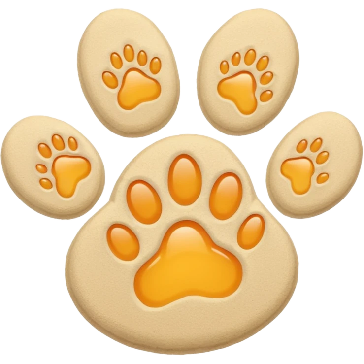 a very light pale pastel orangey yellow pawprint emoji