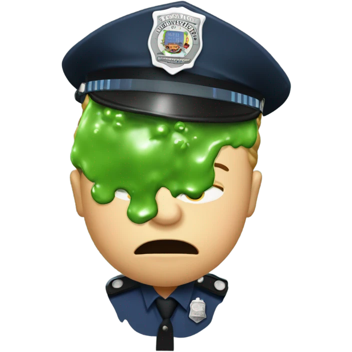 Police officer puking green sludge emoji