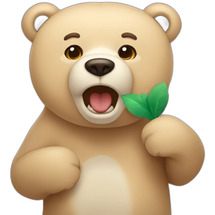 bear holding her mounth emoji