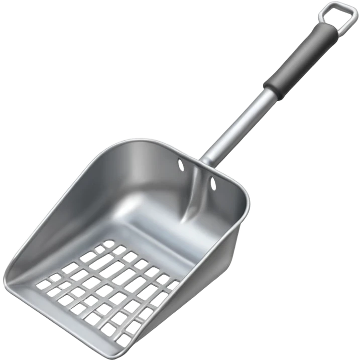Metal, cat, litter scoop, short handle emoji