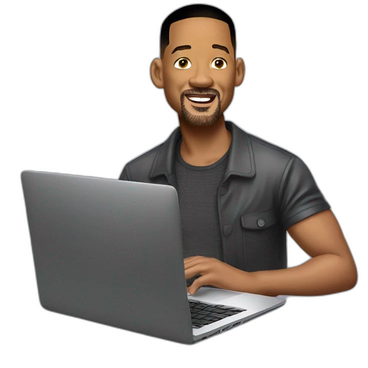 Will smith on a laptop emoji