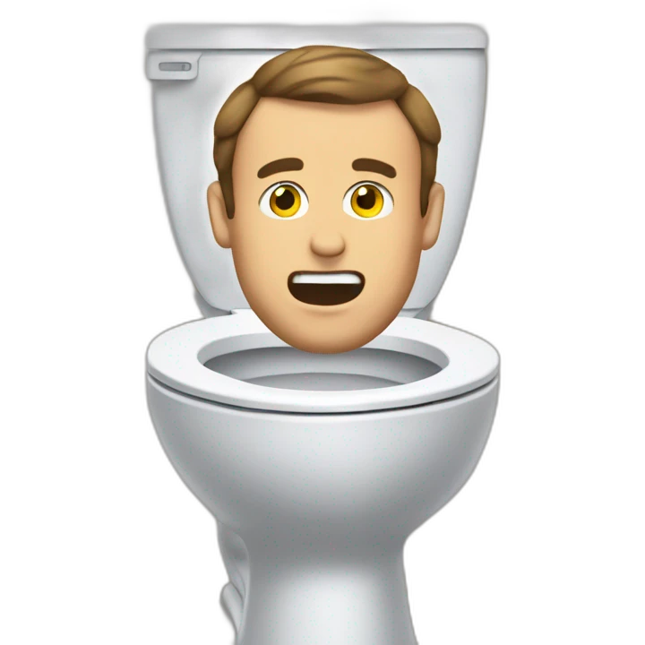 Macron in the toilet emoji