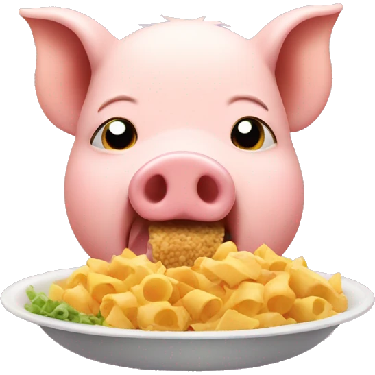 Pig eating food emoji
