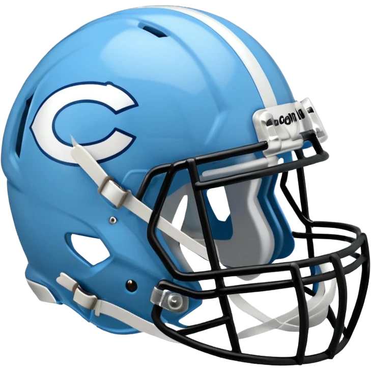 College football player helmet in  Carolina Blue color  emoji