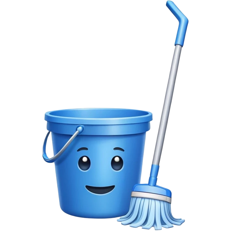 mop and bucket for cleaning emoji
