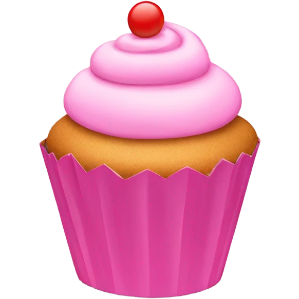Pink cupcake.ribbon on the top emoji