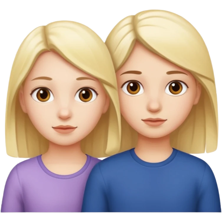 Girl with her cousin  emoji