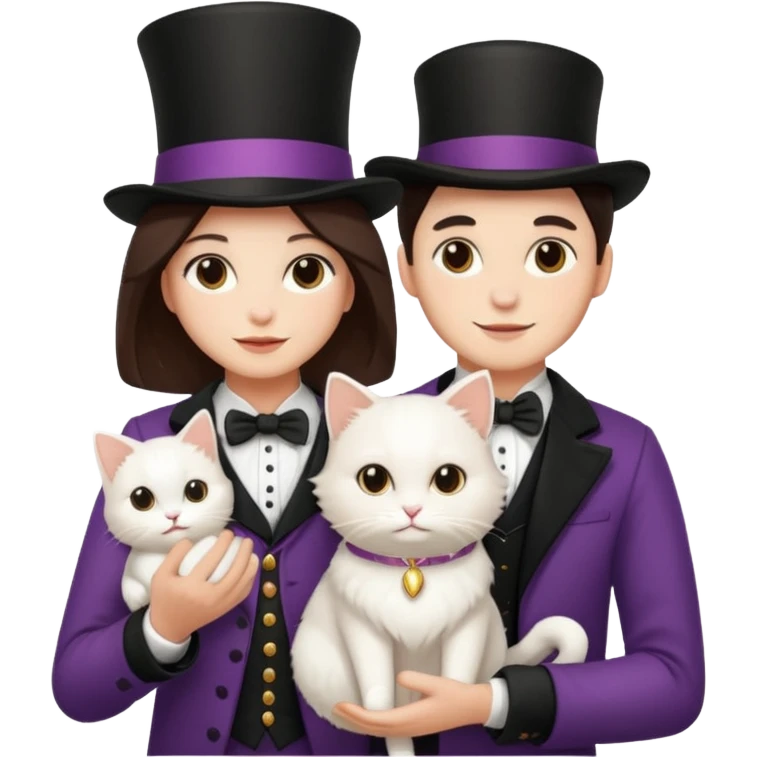 magician couple and th@ClashOfClansShopNo1eir pet cat emoji