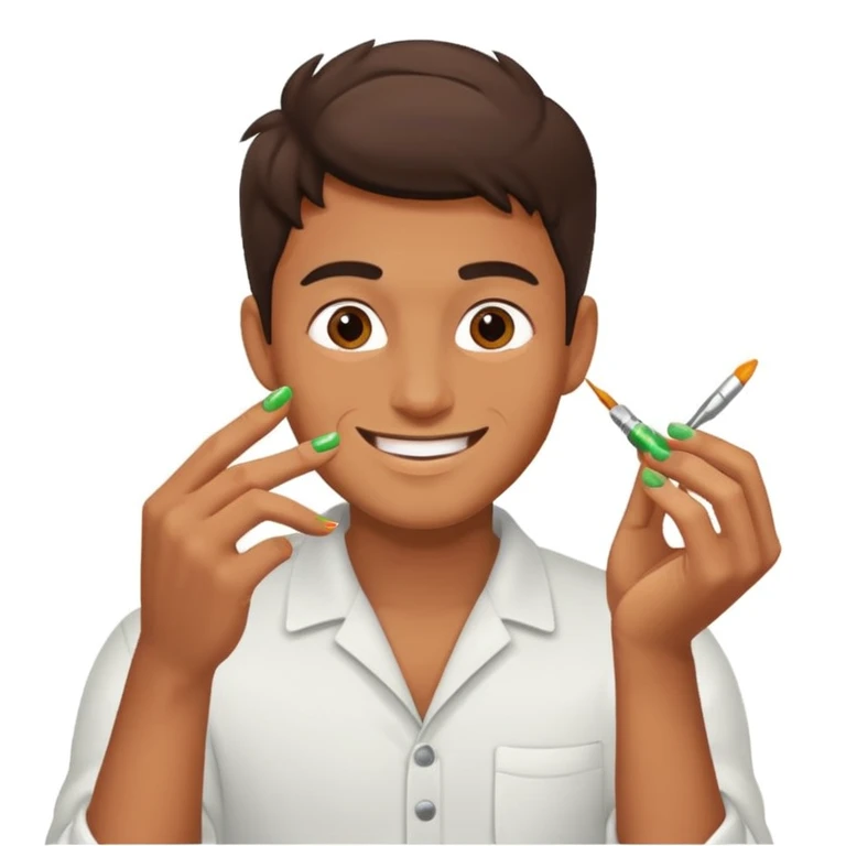 Zesty dude painting nails emoji