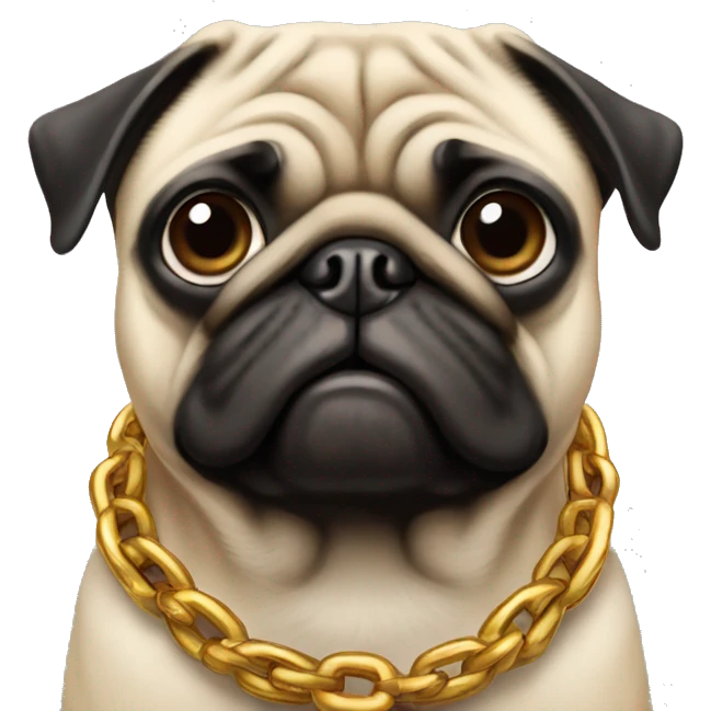 Pug with big chain emoji