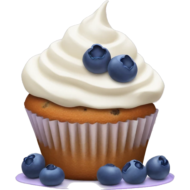Blueberry muffin with cream cheese icing  emoji