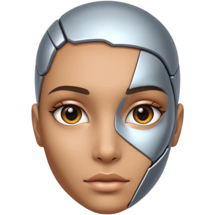 Half normal half future human emoji