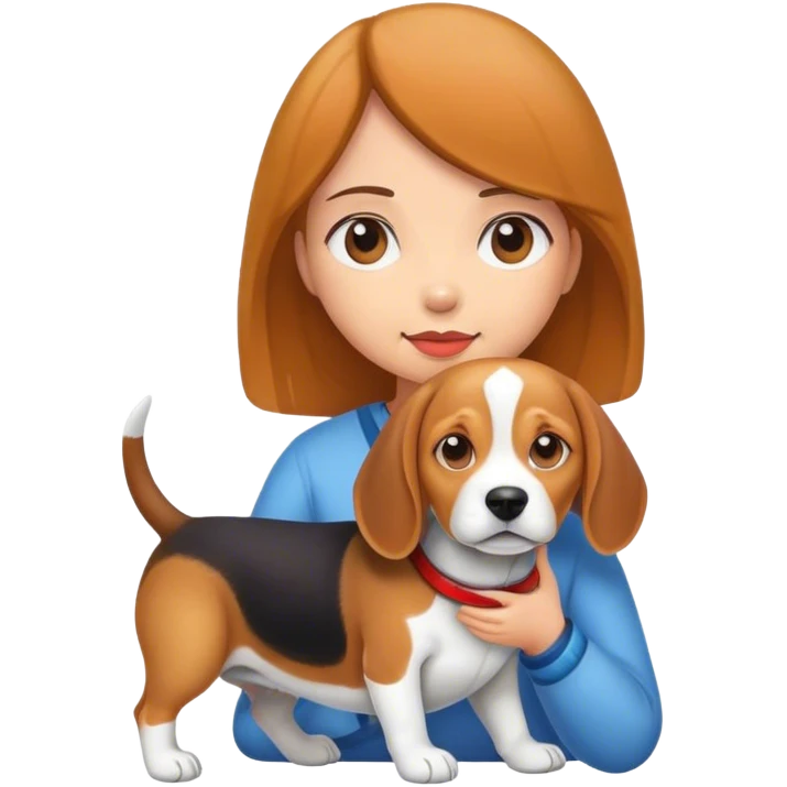 girl with beagle emoji