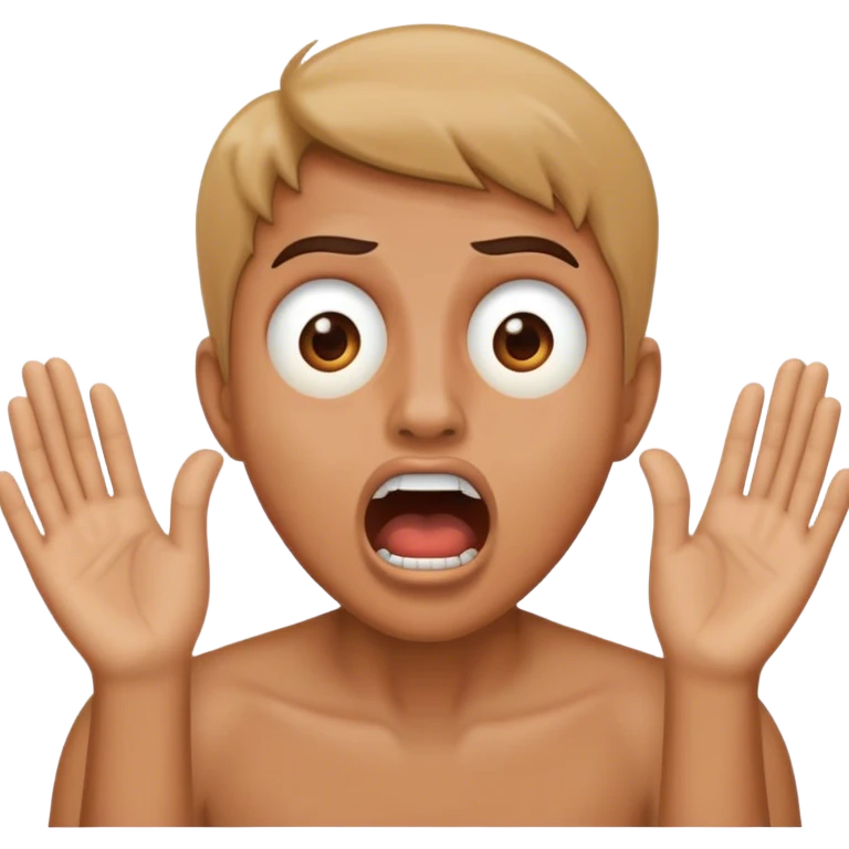 mouth open scared face with 2 hand on face emoji