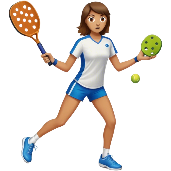 Brown haired 23 year old smashing pickleball paddle on ground emoji