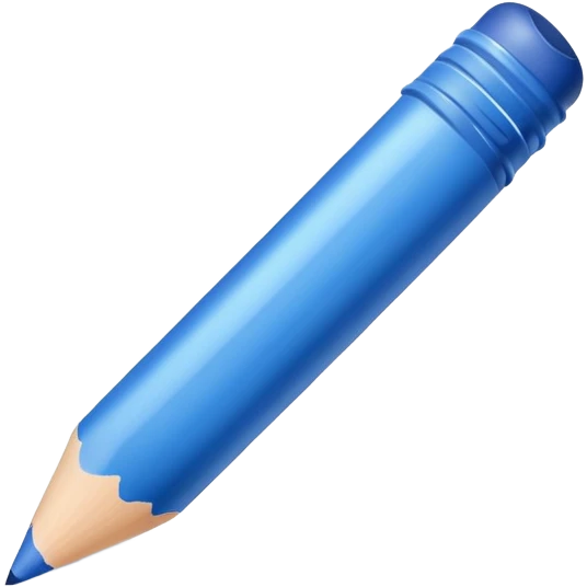 Single blue crayon emoji