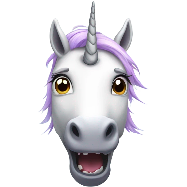 scared unicorn emoji