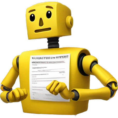 A yellow robot votes in the US election, with an American flag in the background emoji