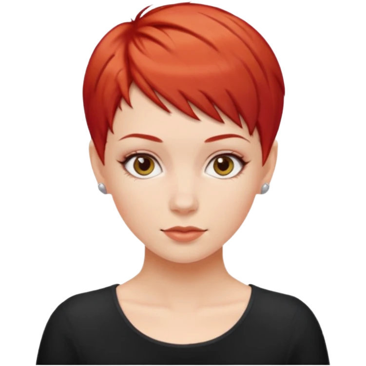 white girl pixie cut red emoji