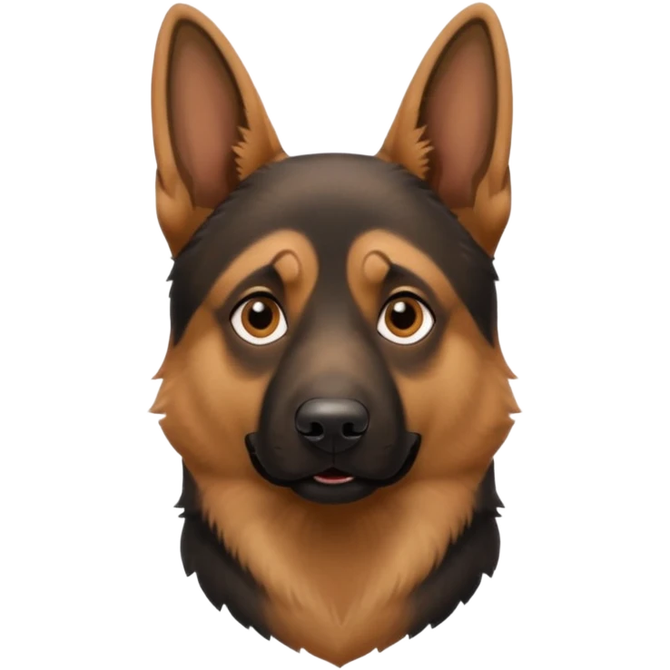 A German shepherd looking confused emoji