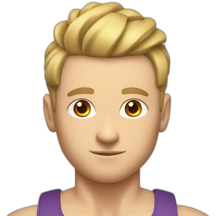 White Man with a bun doing Olimpyc Weightlifting emoji