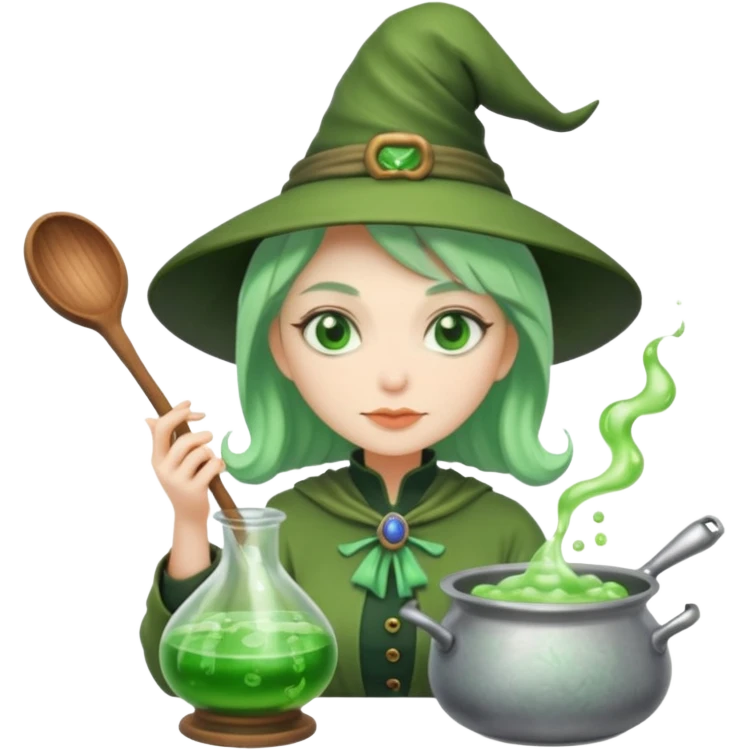 green witch cooking potion emoji