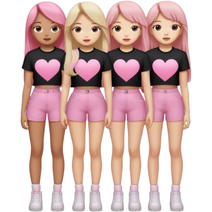 Blackpink group K-pop, 3 girls emoji