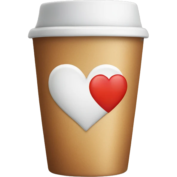 Coffee cup with a love heart on it emoji