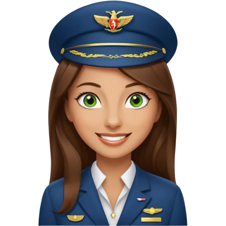 Stewardess Emirates with loung hair Green eyes emoji