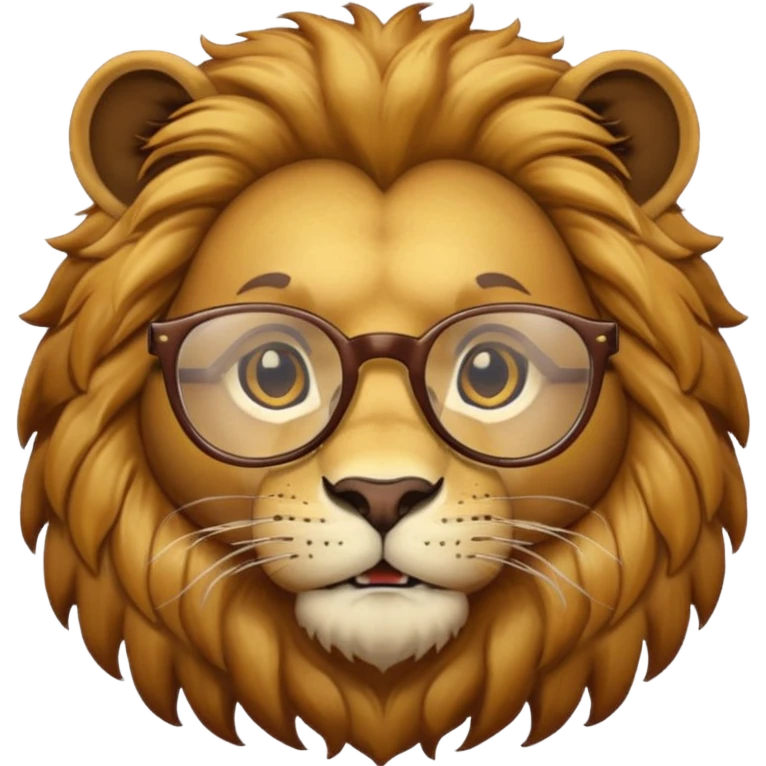 Lion with glasses emoji