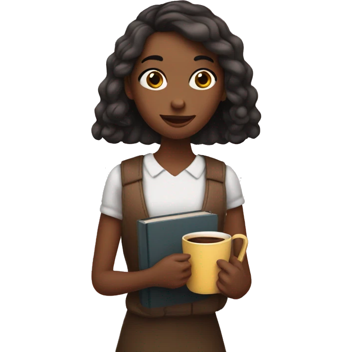 Girly girl holding a bible and coffee emoji