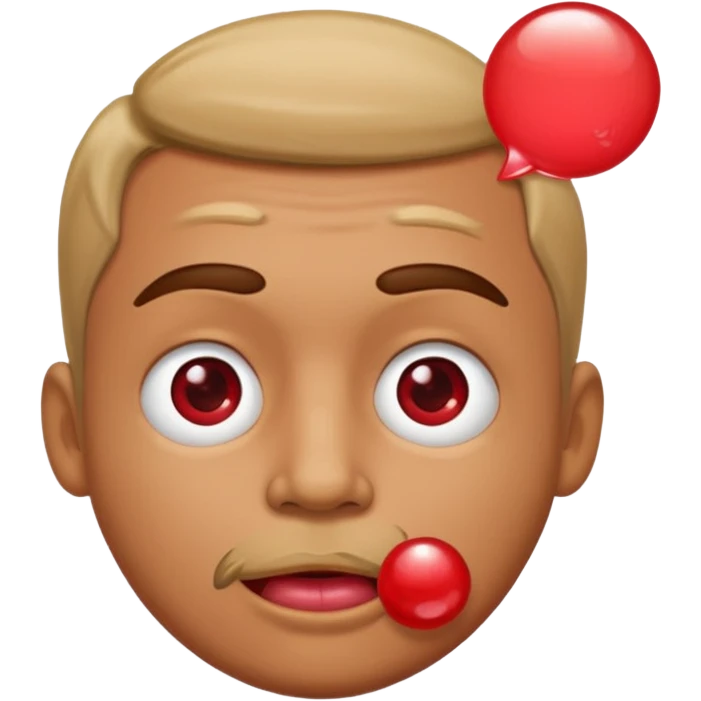 Man with red bubble in mouth emoji