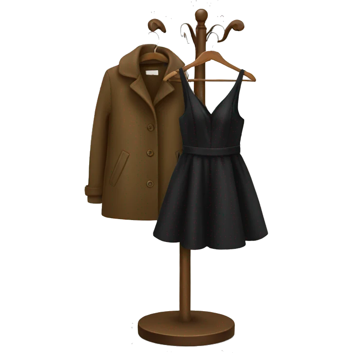coat rack black dress emoji