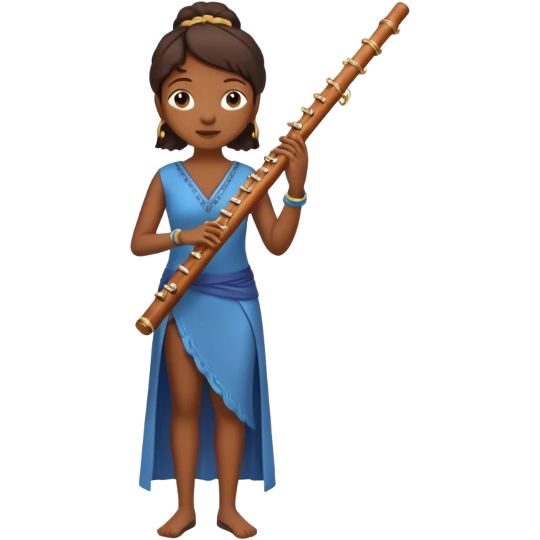 black woman playing flute full body emoji