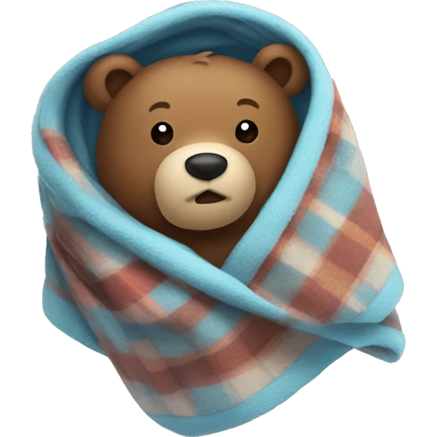 bear cozy in blanket emoji