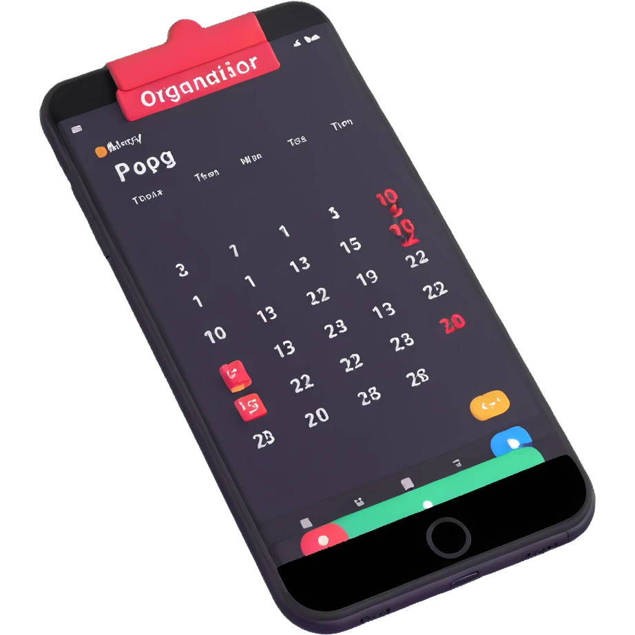 organization app on smartphone with calendar and to-do list emoji