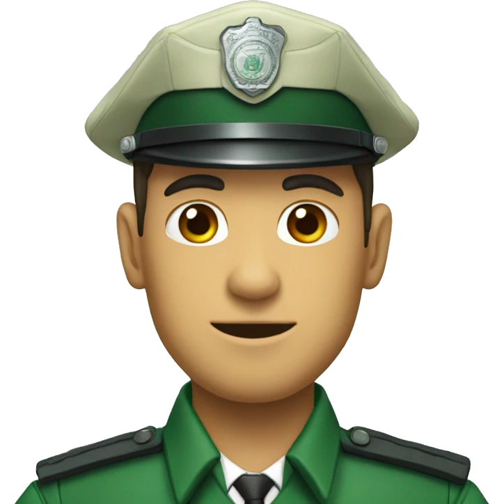 caimán con uniforme policial verde emoji