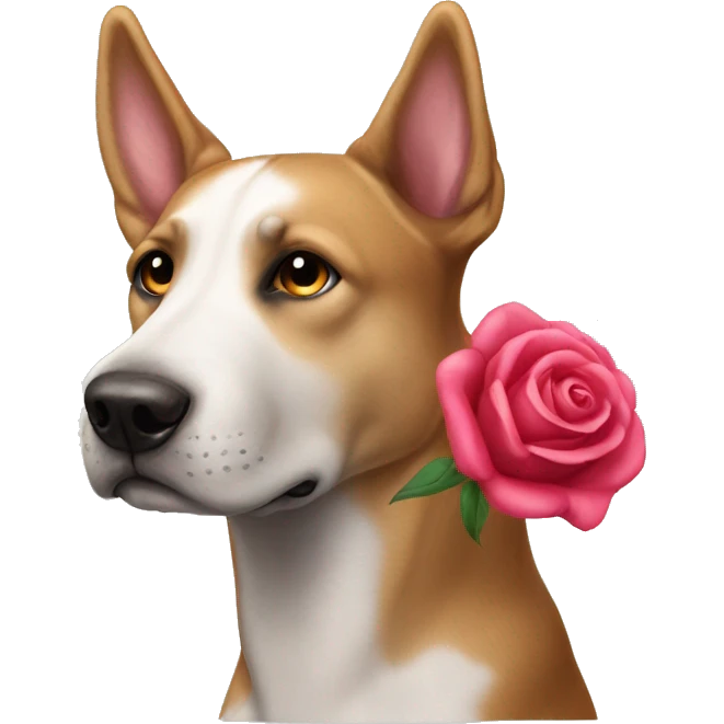 Perro con una rosa emoji