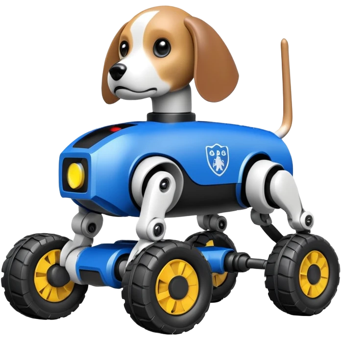 Boston dynamics police robotic beagle Sherlock robodog with off-road wheels  emoji