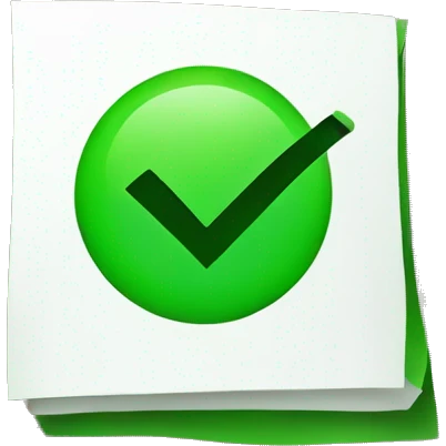 a check box with a green tick in it emoji