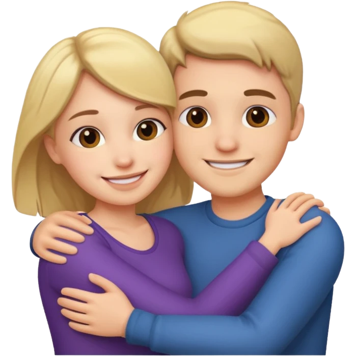 a cute couple hugging emoji