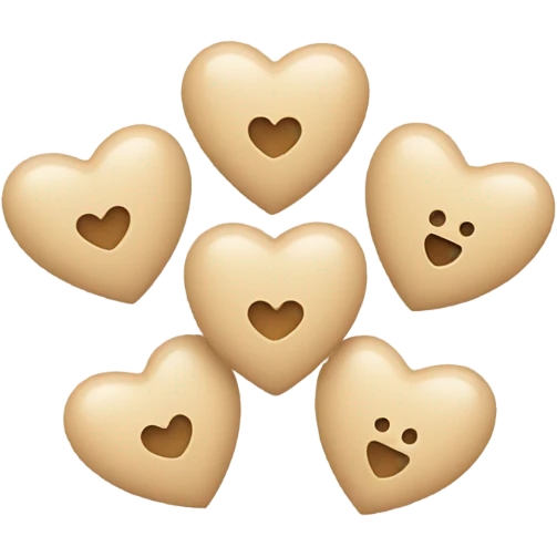 5 small beige hearts emoji