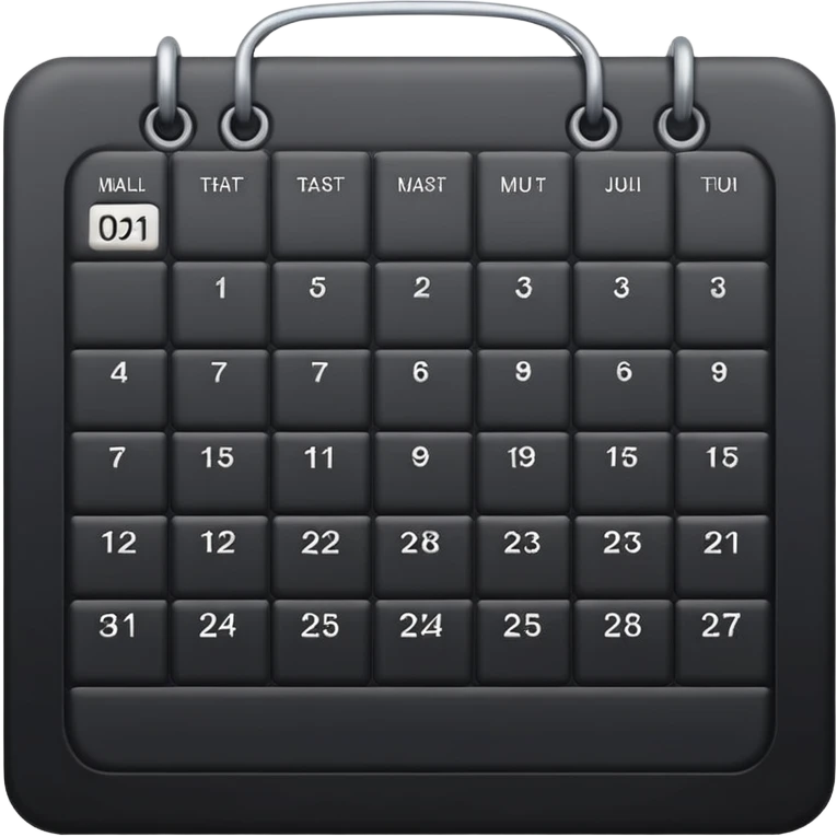 payment schedule — a black matte calendar emoji