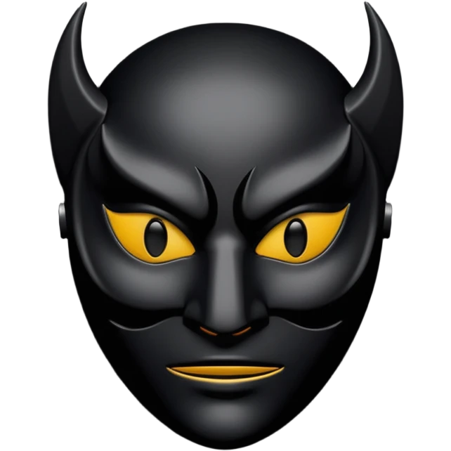 Minimal emoji, gothic mask forged from matte black leather, emotionless expression, smooth heavy surface, subtle leather texture, deep shadows, no glow, no neon, flat emoji style, centered emoji