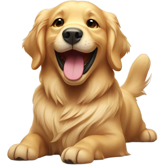 Golden retriever smiling emoji